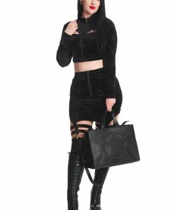 Banned Apparel Banned Space Babe Velvet Suspender Skirt 9 Banned Apparel Banned Space Babe Velvet Suspender Skirt