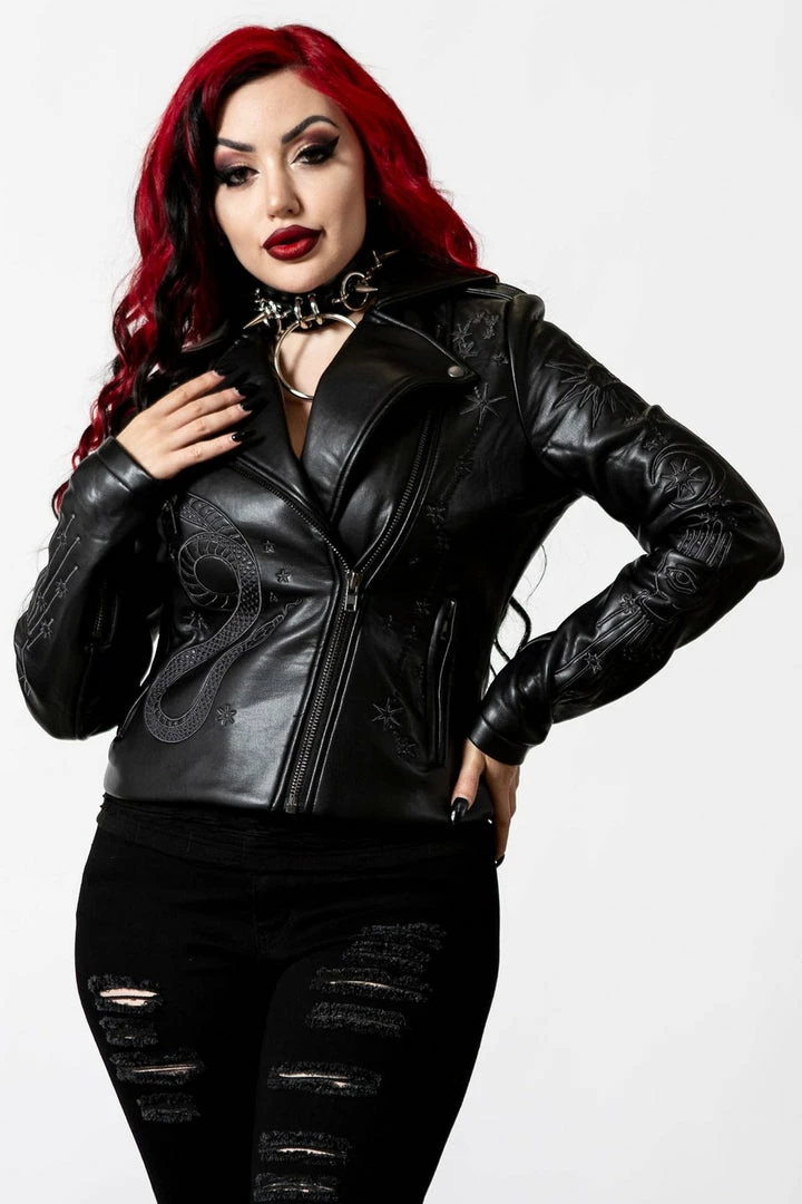 Ladies Killstar Starchild Biker Jacket 4 Ladies Killstar Starchild Biker Jacket