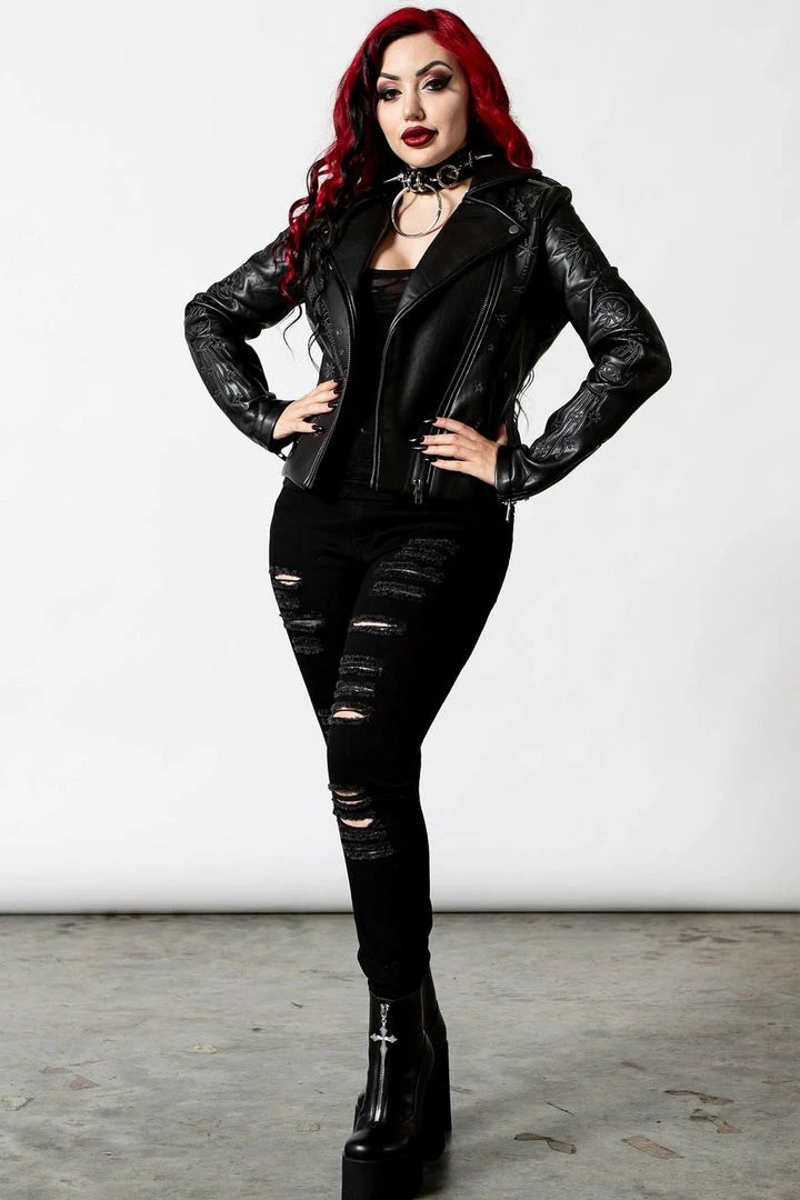 Ladies Killstar Starchild Biker Jacket 7 Ladies Killstar Starchild Biker Jacket