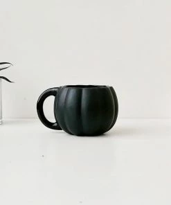 Weird & Wonderful Ceramics Matte Black And Silver Pumpkin Mug New Arrivals