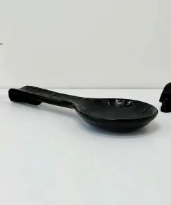 Weird & Wonderful Ceramics Matte Black Bat Large Spoon Rest New Arrivals