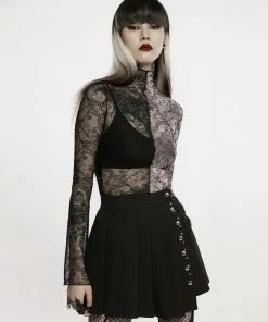 New Arrivals Punk Rave Syble Top - Black & Pink