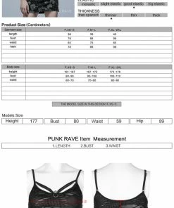 Ladies Punk Rave Rue Vest Top Black