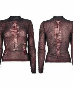 Punk Rave Naenia Top Red / Black