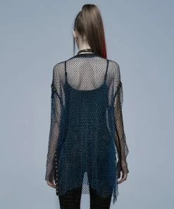 Punk Rave Ramone Mesh Top Blue