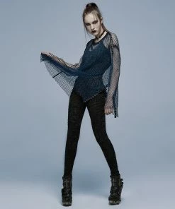 Punk Rave Ramone Mesh Top Blue