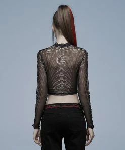 Punk Rave Inclementia Top Black / White Ladies