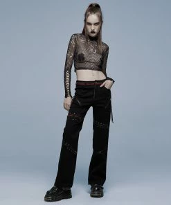 Punk Rave Inclementia Top Black / White Ladies