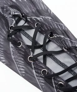 Punk Rave Inclementia Top Black / White Ladies