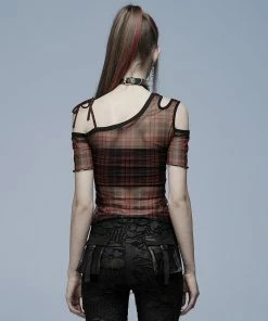 Punk Rave Plaid Punk Top Red