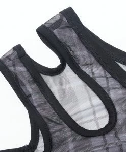 Ladies Punk Rave Plaid Punk Top Black