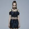 Punk Rave Elantra Top Black / Blue Ladies