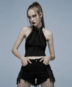 Ladies Punk Rave Jocasta Vest Black