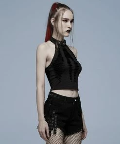 Ladies Punk Rave Jocasta Vest Black