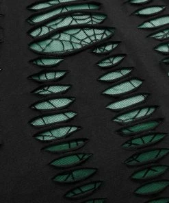 Punk Rave Jocasta Vest Top Green And Black Ladies