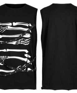 Punk Rave Skeletal Bones Sleeveless T-Shirt