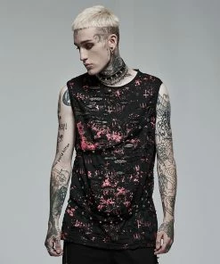 Punk Rave Vesper Sleeveless T-Shirt Black / Red
