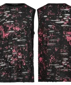 Punk Rave Vesper Sleeveless T-Shirt Black / Red