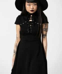 Ladies Killstar Tied Up Skater Dress