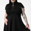 Ladies Killstar Tied Up Skater Dress 1 Ladies Killstar Tied Up Skater Dress