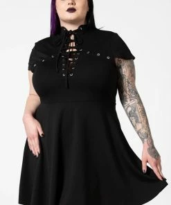 Ladies Killstar Tied Up Skater Dress