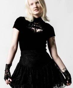 Ladies Killstar To Die For Lace Skirt Black