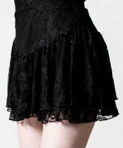 Ladies Killstar To Die For Lace Skirt Black
