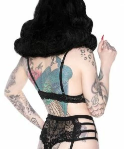 Killstar Tortured Souls Lace Bra Black Accessories
