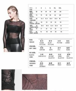 Devil Fashion Web Pattern Mesh Top