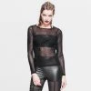 Devil Fashion Web Pattern Mesh Top