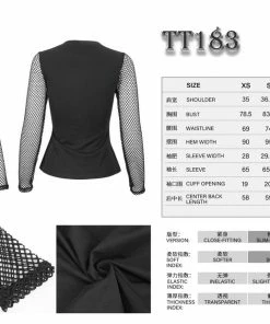 Ladies Devil Fashion Athena Long Sleeve Fishnet Top