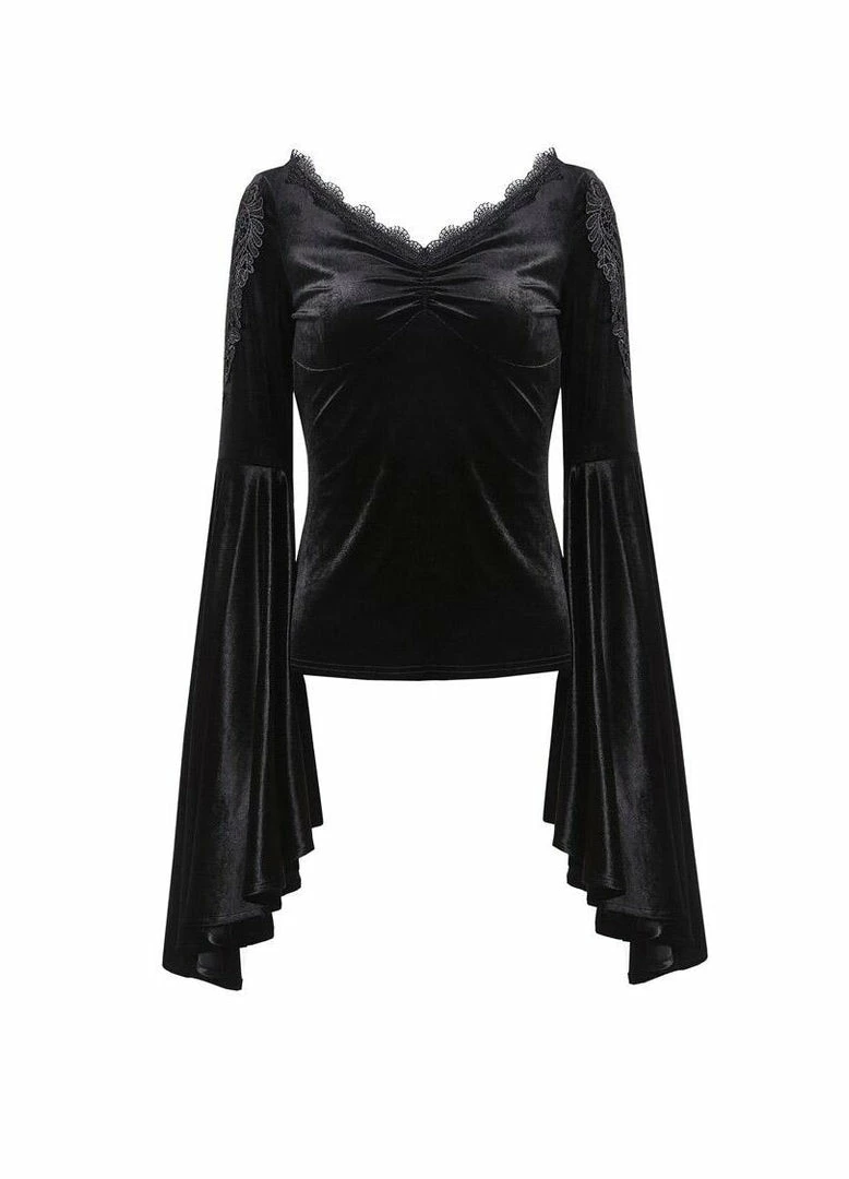 Ladies Dark In Love Violet Black Velvet Top 4 Ladies Dark In Love Violet Black Velvet Top