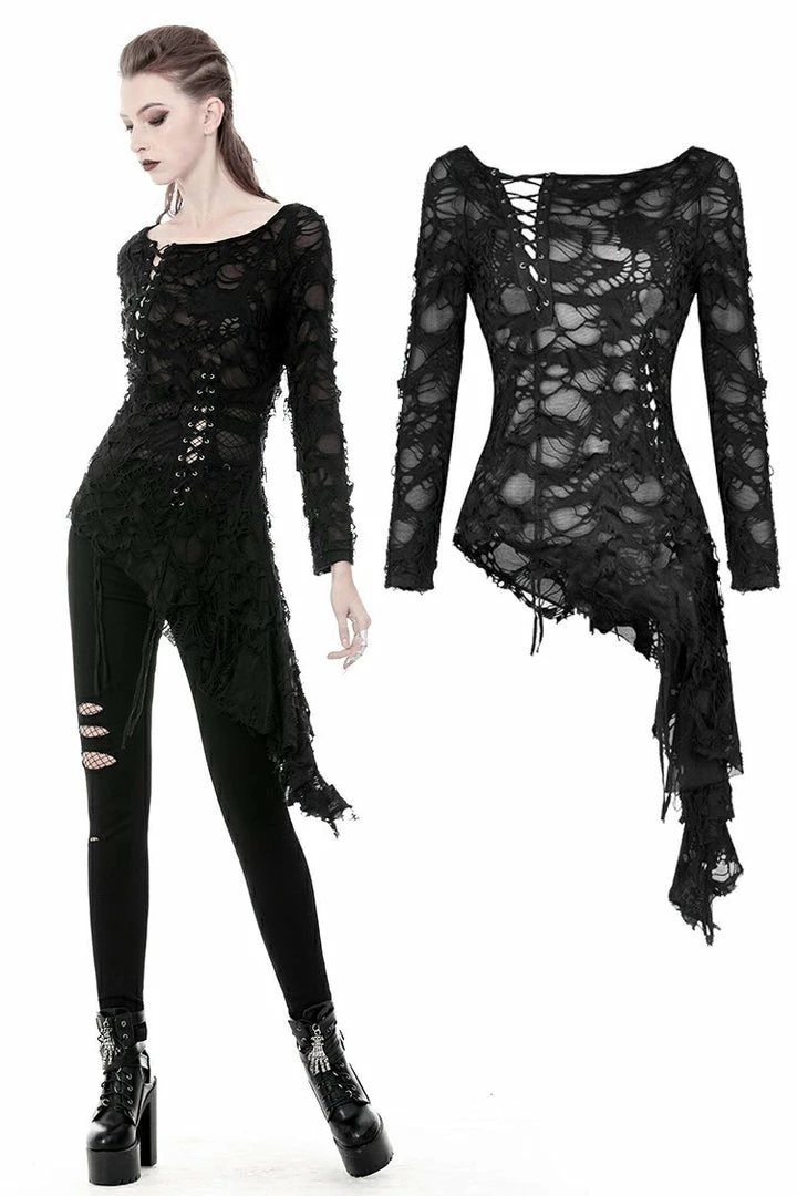 Ladies Dark In Love Nova Distressed Skull Top 3 Ladies Dark In Love Nova Distressed Skull Top