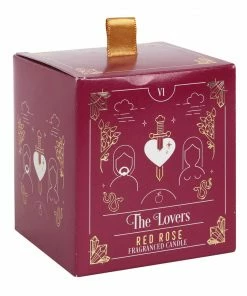 Gothic Gifts The Lovers Red Rose Tarot Candle