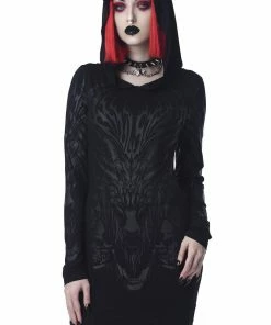 Ladies Killstar Untamed Hooded Dress