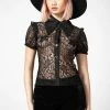 Ladies Killstar Vexina Lace Collar Blouse