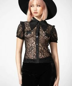 Ladies Killstar Vexina Lace Collar Blouse
