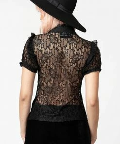 Ladies Killstar Vexina Lace Collar Blouse