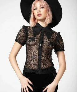 Ladies Killstar Vexina Lace Collar Blouse