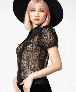Ladies Killstar Vexina Lace Collar Blouse