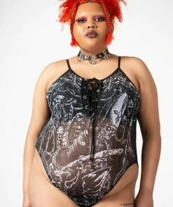 Killstar Violenta Lace-Up Bodysuit Ladies 18 Killstar Violenta Lace-Up Bodysuit Ladies