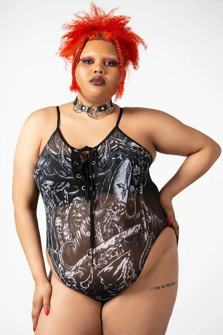 Killstar Violenta Lace-Up Bodysuit Ladies 11 Killstar Violenta Lace-Up Bodysuit Ladies