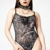 Killstar Violenta Lace-Up Bodysuit Ladies