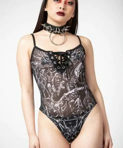 Killstar Violenta Lace-Up Bodysuit Ladies 13 Killstar Violenta Lace-Up Bodysuit Ladies