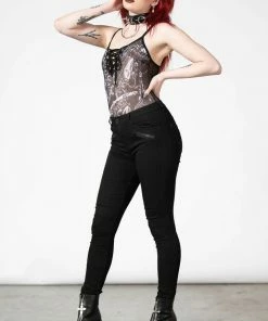 Killstar Violenta Lace-Up Bodysuit Ladies 14 Killstar Violenta Lace-Up Bodysuit Ladies