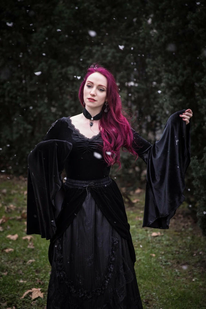 Ladies Dark In Love Violet Black Velvet Top 5 Ladies Dark In Love Violet Black Velvet Top