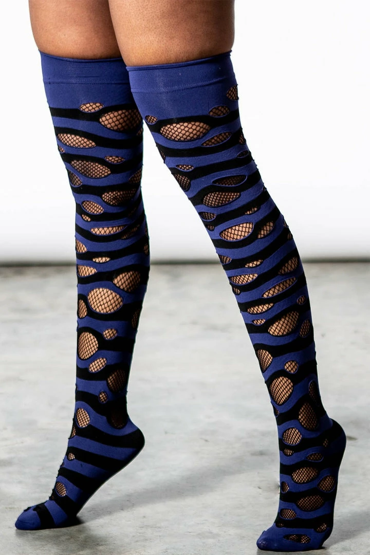 Killstar Wretched Soul Distress Socks Black / Midnight 5 Killstar Wretched Soul Distress Socks Black / Midnight