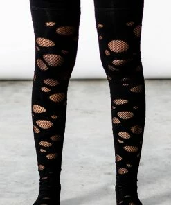 Killstar Wretched Soul Distress Socks Black Ladies