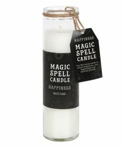 New Arrivals Gothic Gifts White Sage 'Happiness' Spell Tube Candle