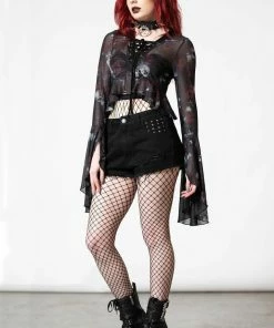 Killstar Wicked Rose Mesh Blouse New Arrivals